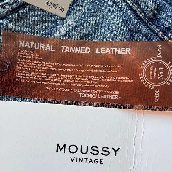 MOUSSY VISALIA DISTRESSED TAPERED BUTTON FLY JEANS IN BLUE NWT WOMEN'S SIZE 24 - Picture 12 of 16